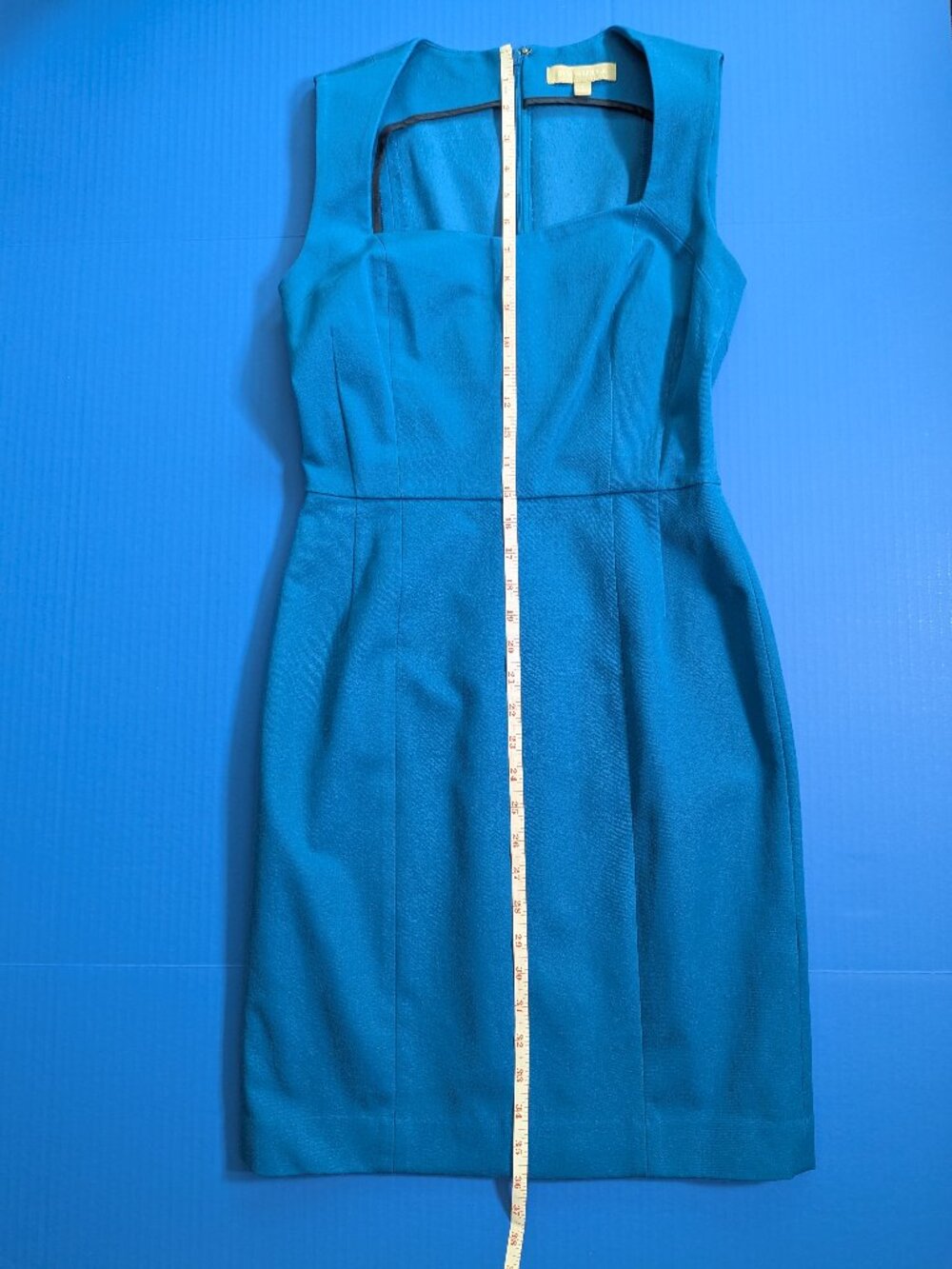 NWOT Banana Republic Teal Blue Sloan Sheath Midi Dress Size 6 - Picture 5 of 16